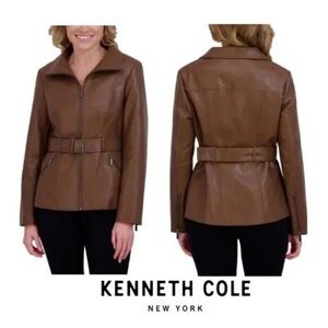 Kenneth Cole Women's Tan Leather Jacket